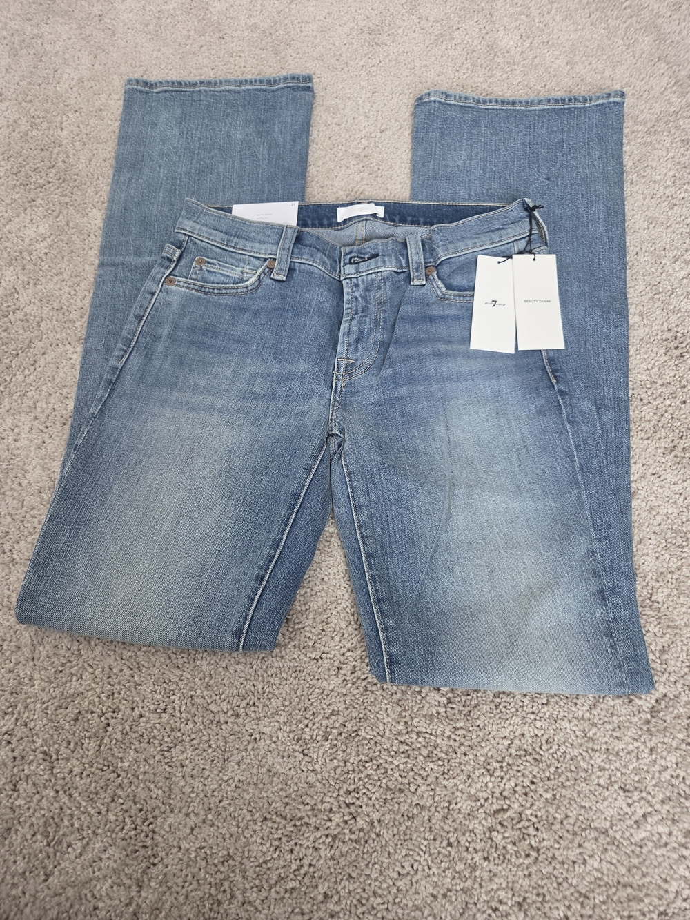 7 For All Mankind Women's Light Blue Original  Boot Cut Jeans Size 27 NWT